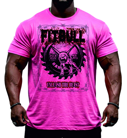 A man wearing fitbull sports t-shirt