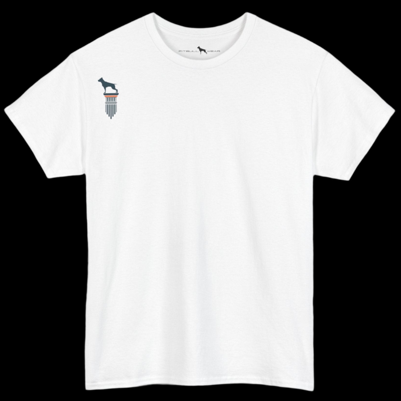 white Fitbull T-shirt with a logo