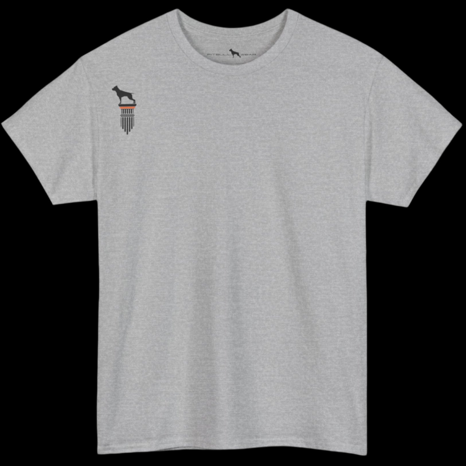 grey Fitbull T-shirt with a logo