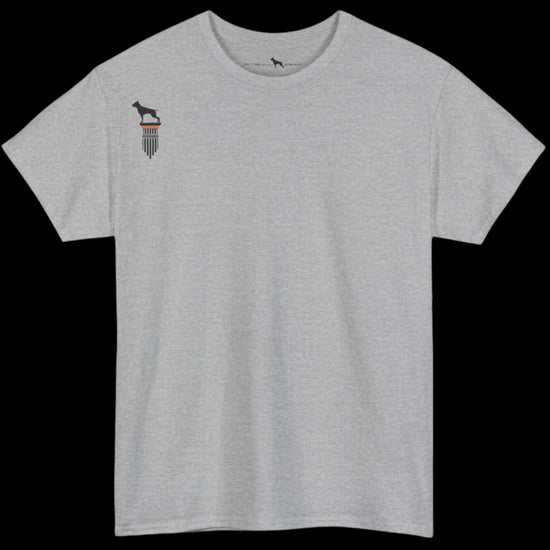 grey Fitbull T-shirt with a logo