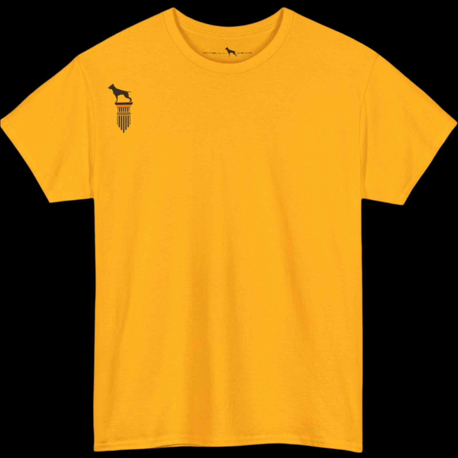 gold Fitbull T-shirt with a logo