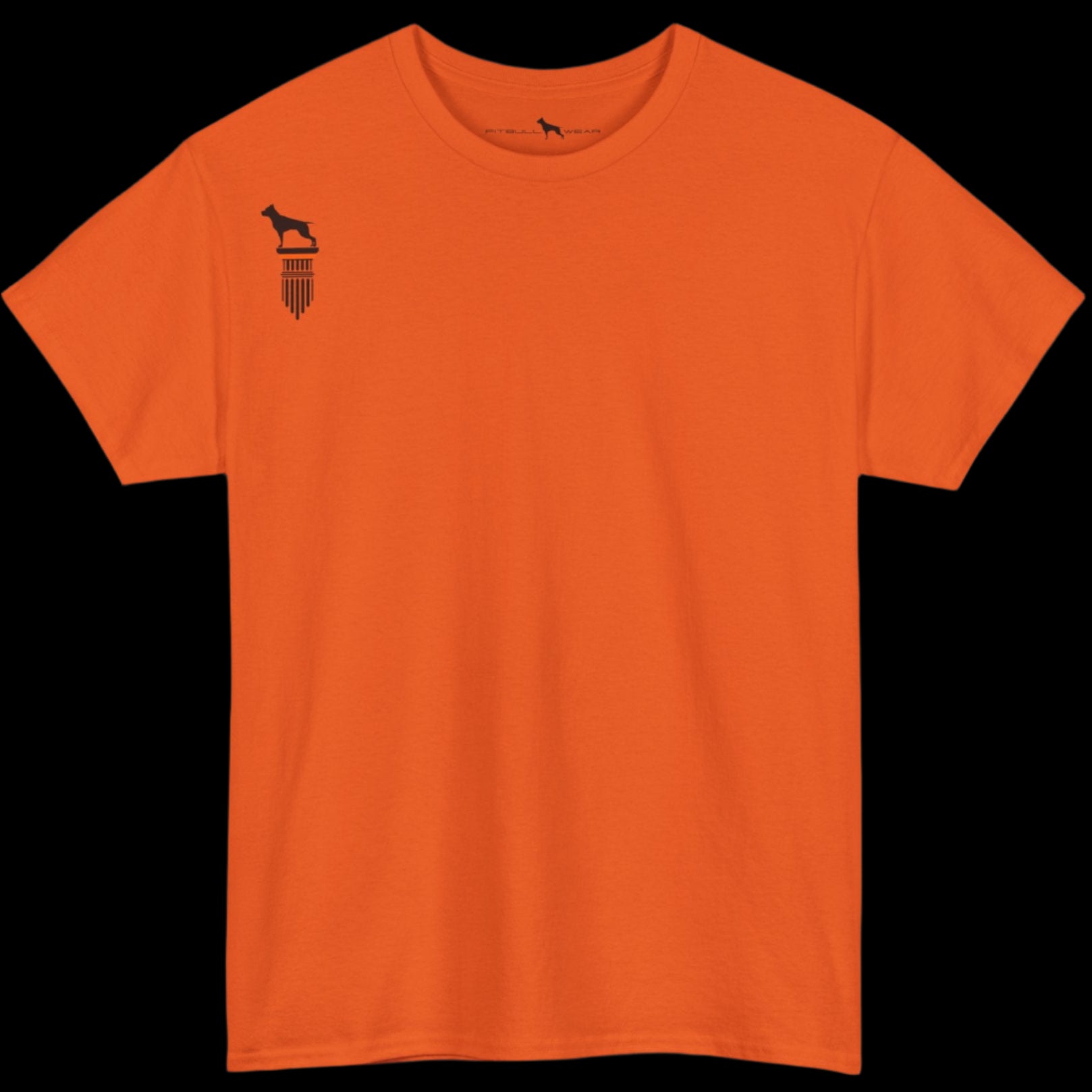 orange Fitbull T-shirt with a logo