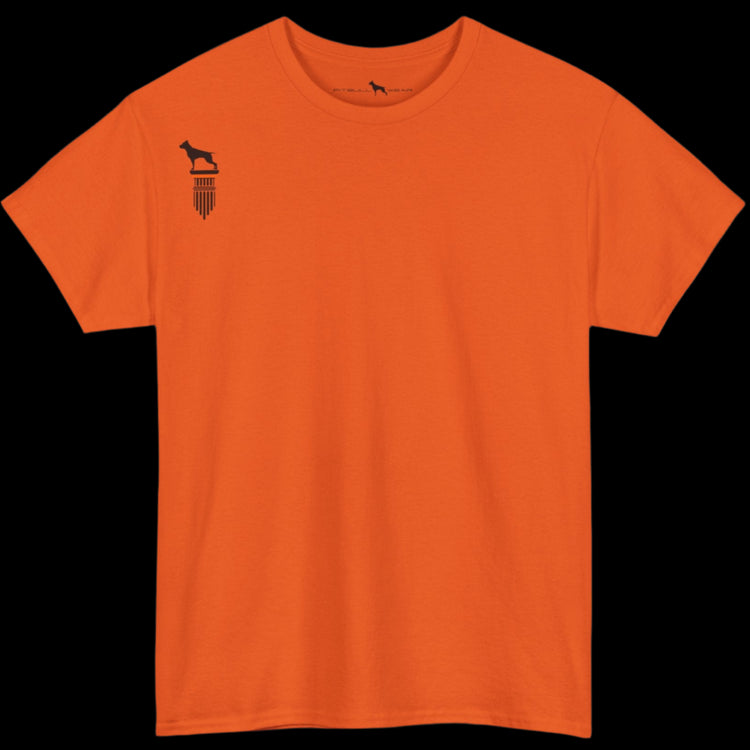 orange Fitbull T-shirt with a logo
