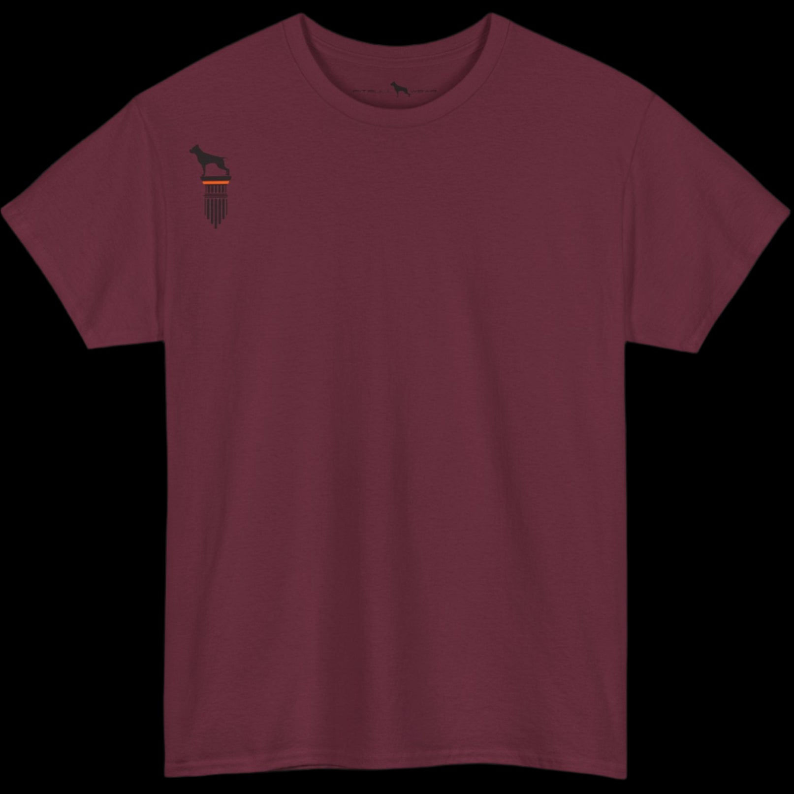 maroon Fitbull T-shirt with a logo
