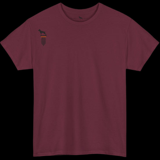maroon Fitbull T-shirt with a logo