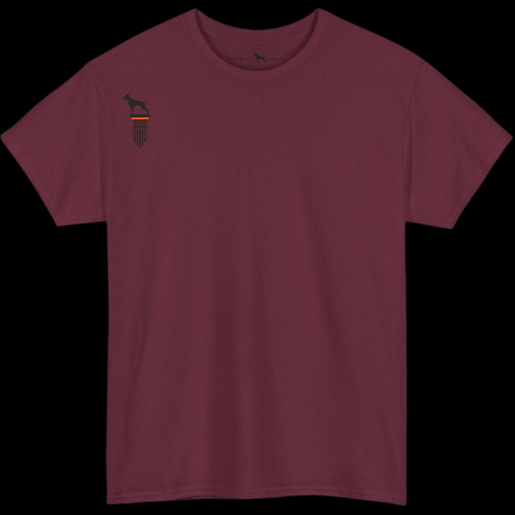 maroon Fitbull T-shirt with a logo