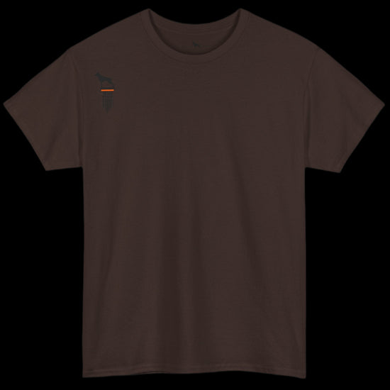 brown Fitbull T-shirt with a logo front view
