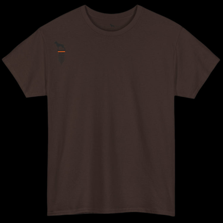 brown Fitbull T-shirt with a logo front view