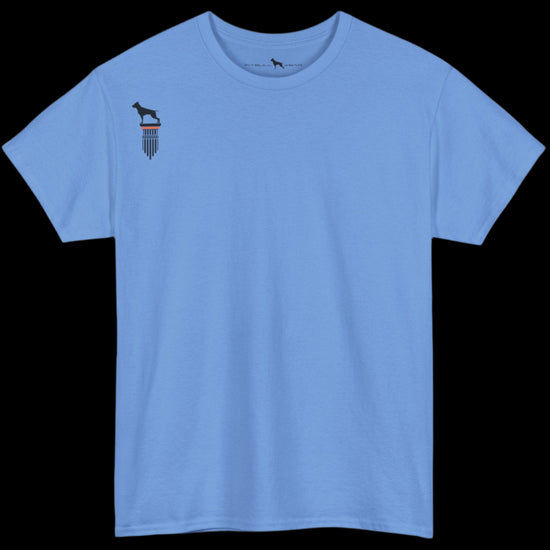 blue Fitbull T-shirt with a logo