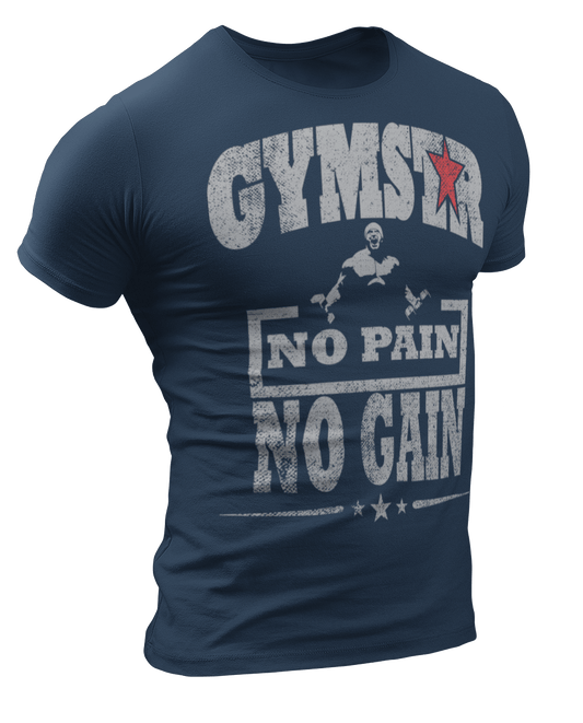 Gymstar Fitness T-shirt No Pain, No Gain, Gym Gear Unisex Softstyle T-Shirt for Bodybuilding Workout, Streetfitness Fashion, Crossfit Jogging Training, Sports Clothing, Active Wear