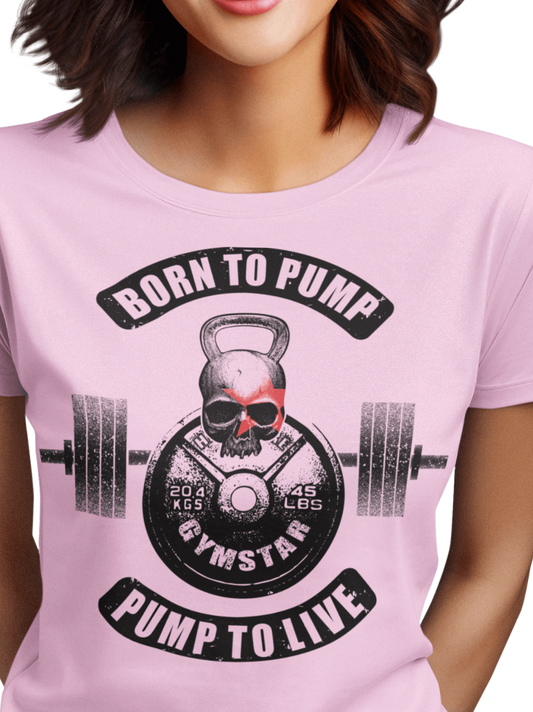 Gymstar Gym Shirt, Fitness T-shirt, Workout T-shirt Born To Pump, Crossfit Xtreme Gym Gear Cöothing, Bodybuilding Clothes, Sport Jogging Clothes, Active Wear