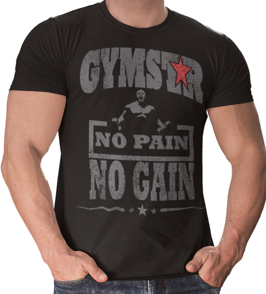 Gymstar Fitness T-shirt No Pain, No Gain, Gym Gear Unisex Softstyle T-Shirt for Bodybuilding Workout, Streetfitness Fashion, Crossfit Jogging Training, Sports Clothing, Active Wear