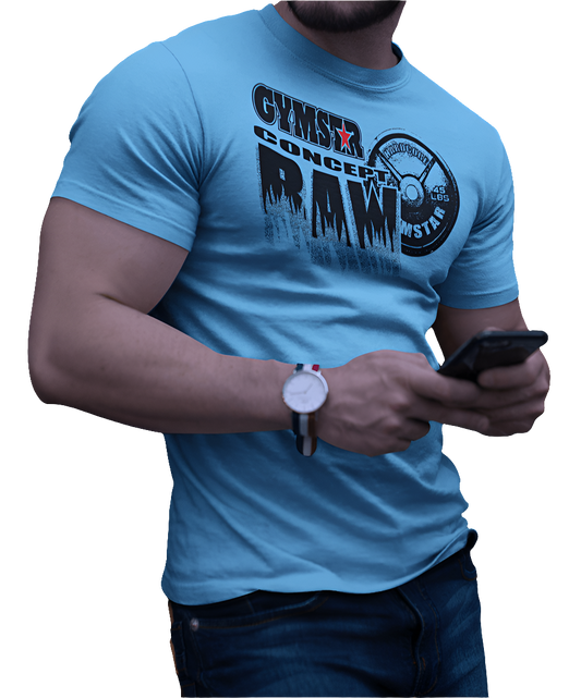 Gymstar Raw T-Shirt Gym Gear Unisex Softstyle Tee vor Bodybuilding Training Fitness Workout Streetwear Jogging Fashion Sport Garment Crossfit Apparel